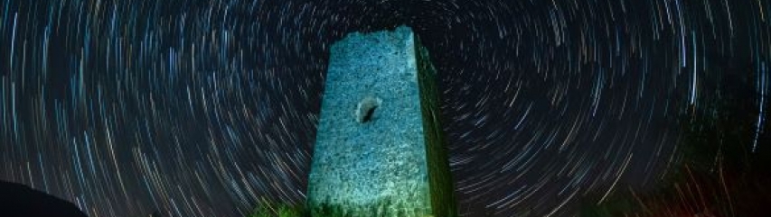 Star trail at Moorish watchtower Andalucia stargazing c.Bart D Herde 