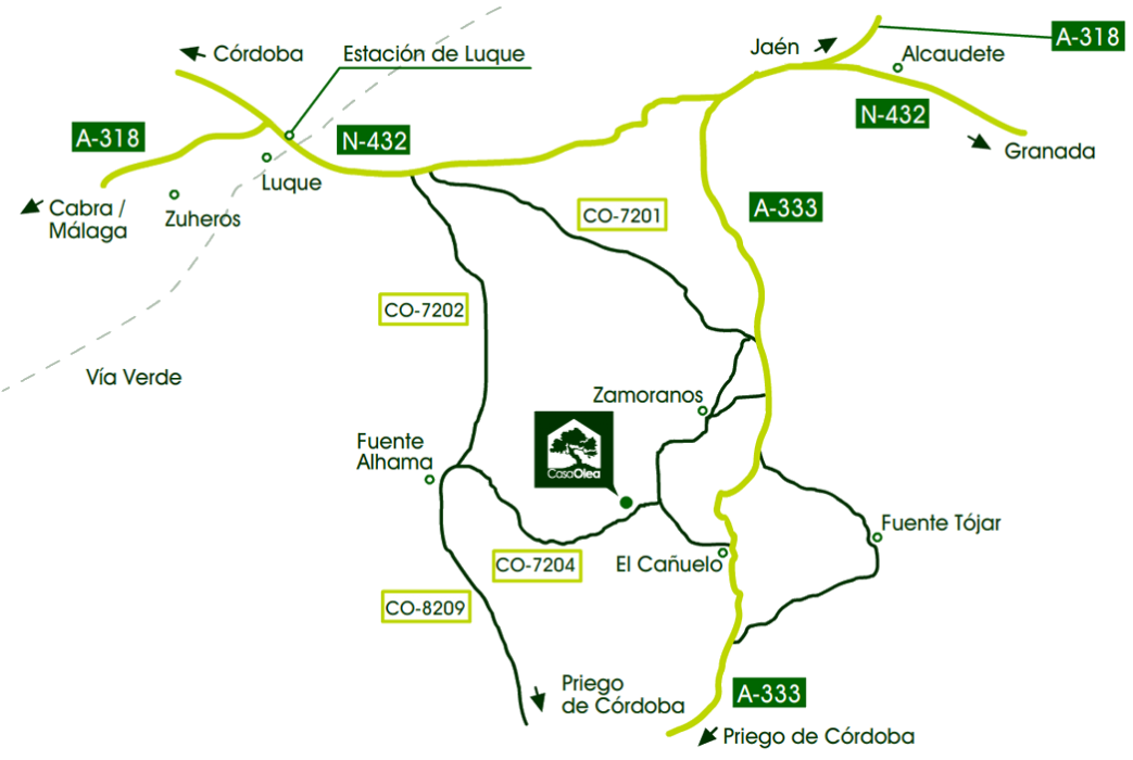 Localización de Casa Olea en la Subbética