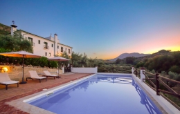 Pool at sunset Casa Olea boutique hotel Spain